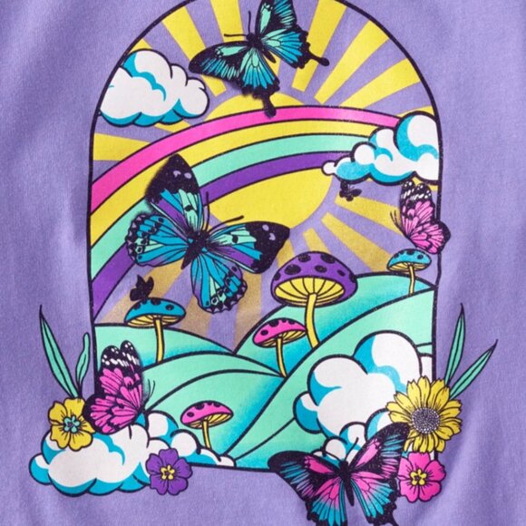 The Children’s Place Girls Butterfly Graphic Tee - Gem Purple - Picture 2 of 2